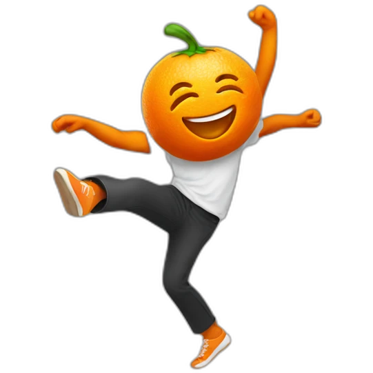 Dancing orange emoji