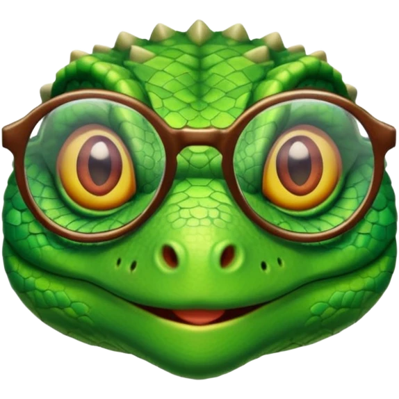 lizard wearing glasses emoji