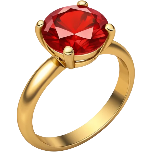 white jewelry ring with red stone emoji