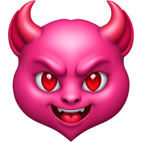 Demon emoji mixed with kissing heart emoji emoji