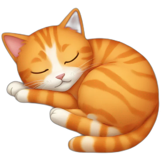 Orange cat sleeping on top of a blanket emoji
