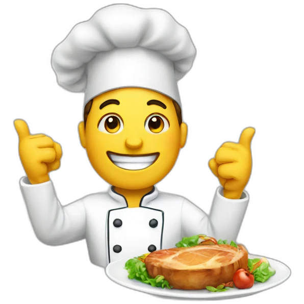 A cheff approving a meal emoji