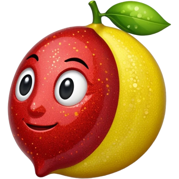red glitter lemon emoji