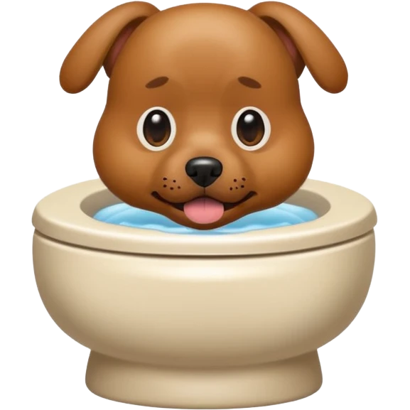 dog poops on the toilet emoji