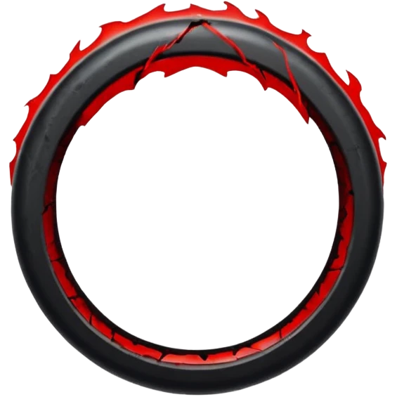 iOS sticker, cursed ring, black shades, red crack, minimal emoji