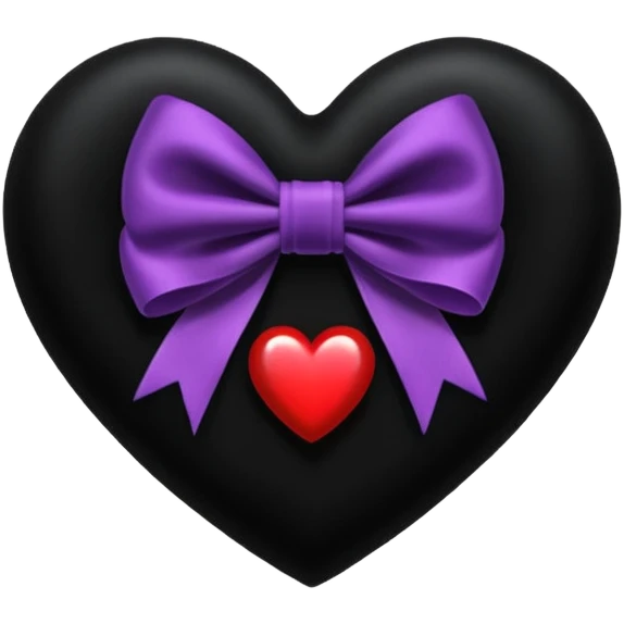 heart with a velvet bow, goth emoji