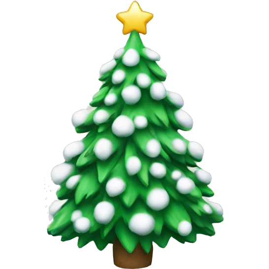 Christmas tree with snow emoji