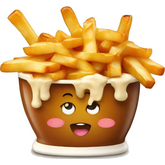Poutine qui mange une poutine emoji