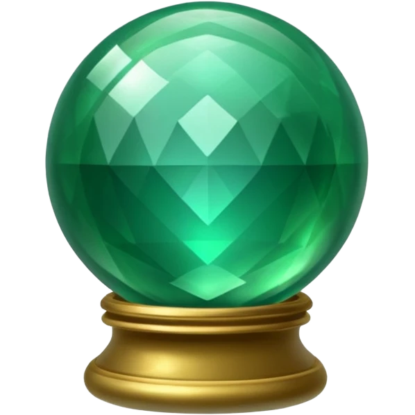 Emerald color magic ball with shimmering emoji