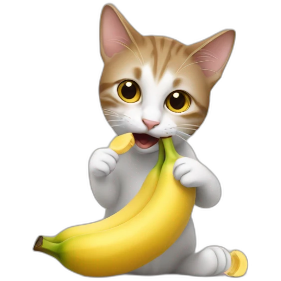 Cat eating banana  emoji