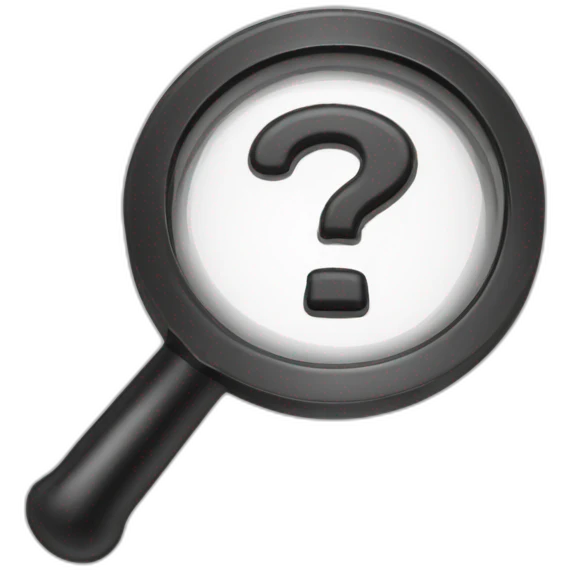 magnifying glass with question mark emoji