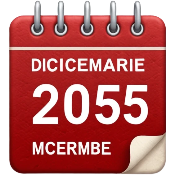 CALENDARIO DE DICIEMBRE 2025 ROJO emoji