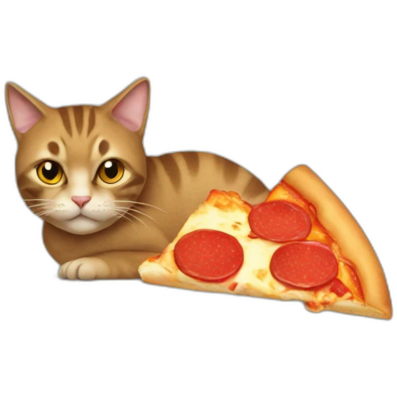 cat eating pizza emoji