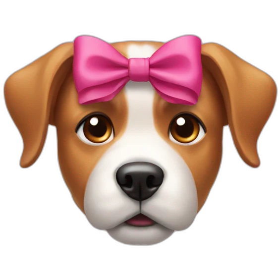 Dog with a bow emoji