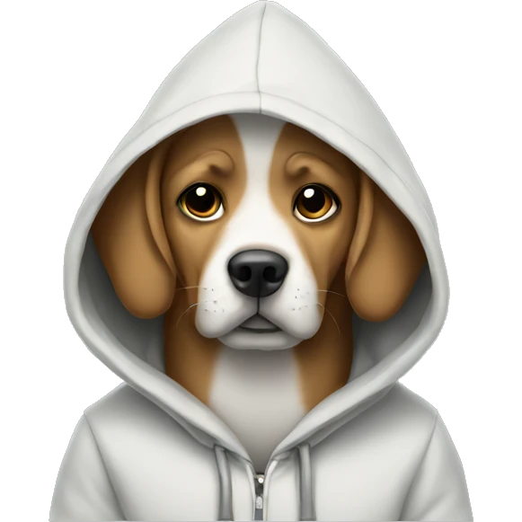 Dog wearing a hoodie emoji