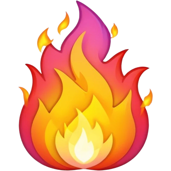 A fire emoji with the colors of the pride flag. Take away the small fire emojis besides the single big one emoji