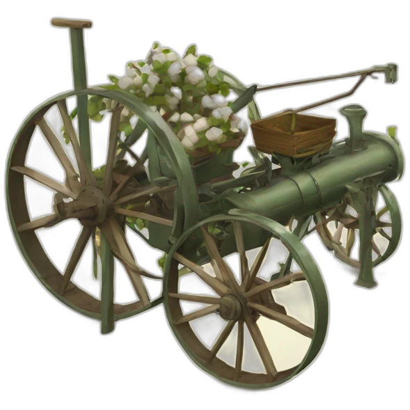 Antique farming Equipment for cotton emoji