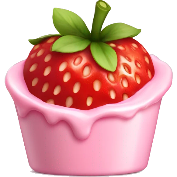 Strawberry yogurt emoji