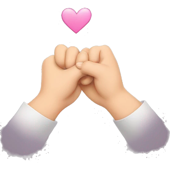 pinky promise with a kiss emoji