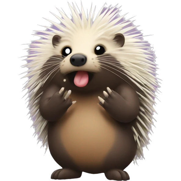 Porcupine blowing a kiss emoji