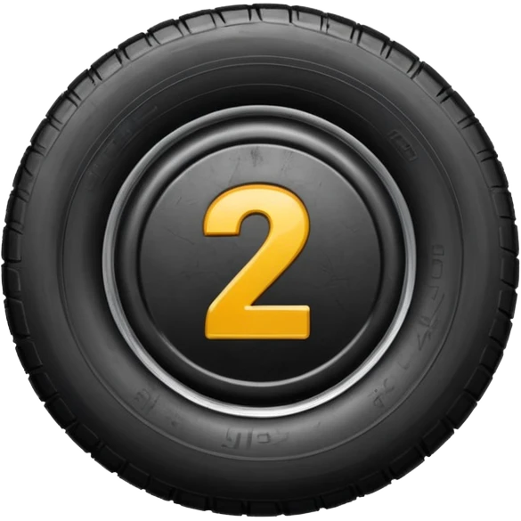 semi tire with the number 2 in the center emoji
