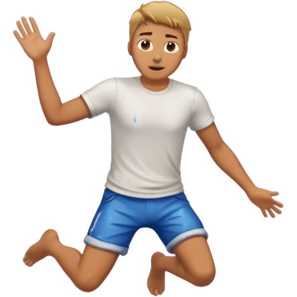 A man who falling down in river emoji