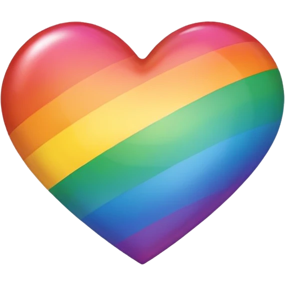 rainbow pride heart with rainbow gradient fill emoji