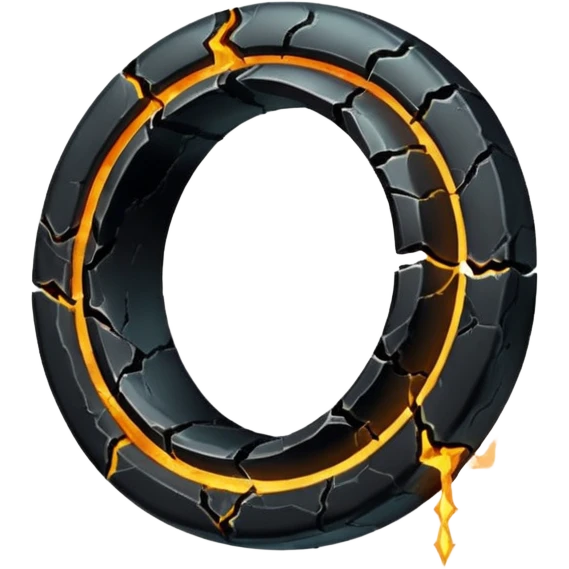 iOS sticker, cursed ring, black shades, red crack, minimal emoji