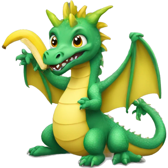 Dragon with banana emoji