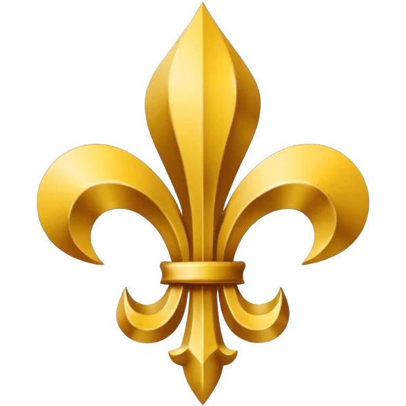 Minimal emoji-style Louisiana Creole flag with a deep blue background, a single gold five-pointed star in the upper left, and three gold fleur-de-lis below it. Flat vector design, clean lines, high contrast, no text, clear at small size. emoji