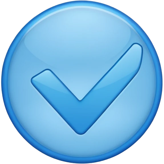 Маленькая синяя галочка в круге синего цвета emoji