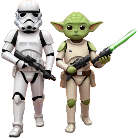 stormtrooper and Yoda walking together on a lava planet, camera POV, vlogging selfie emoji