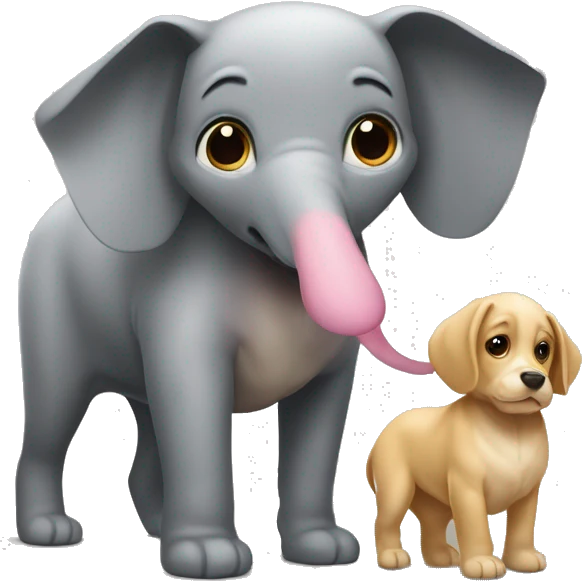 cachorro carregando elefente dacado fale com tiutu emoji