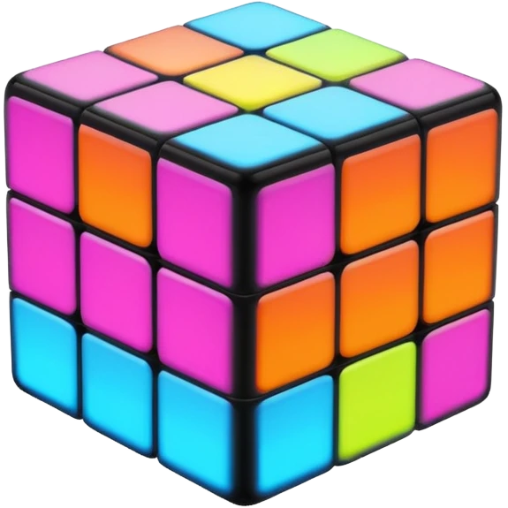 puzzle cube with glowing edges emoji