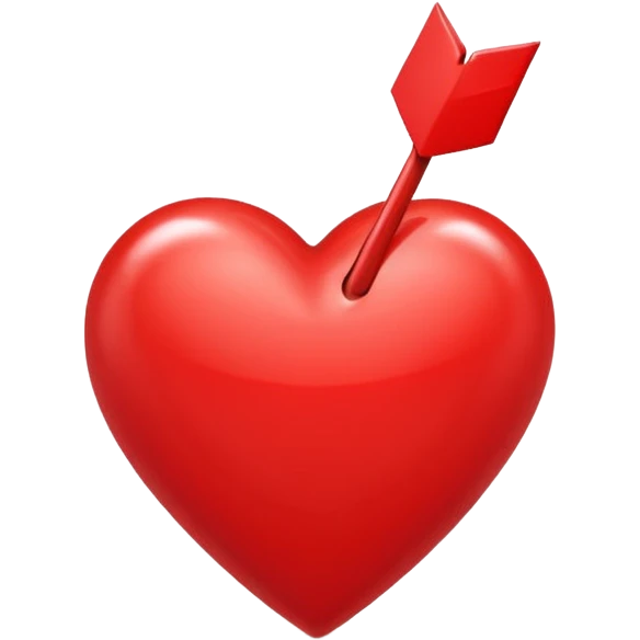 red heart with an up arrow rising from behind, clear and bold emoji
