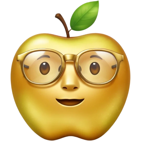 faceless golden apple with glasses emoji
