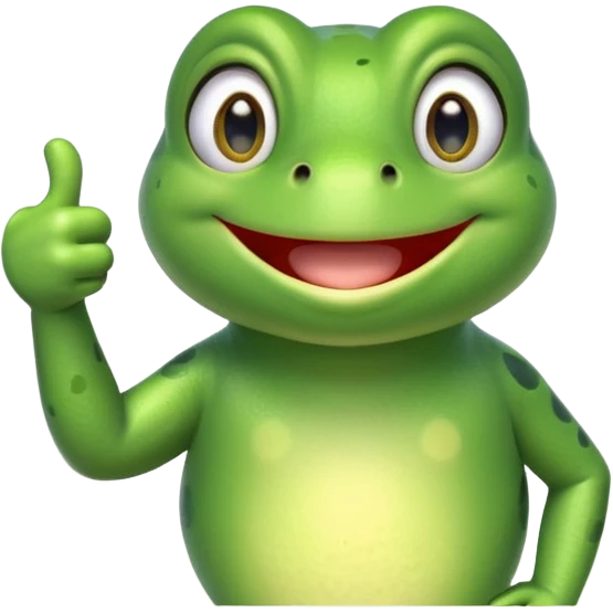 Can you create an animated emoji gif of a cute frog giving a thumbs up for agreement emoji