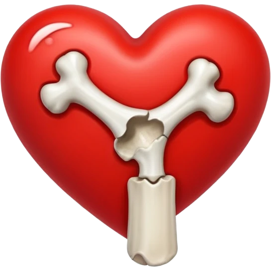 red heart emoji with a bone through it emoji