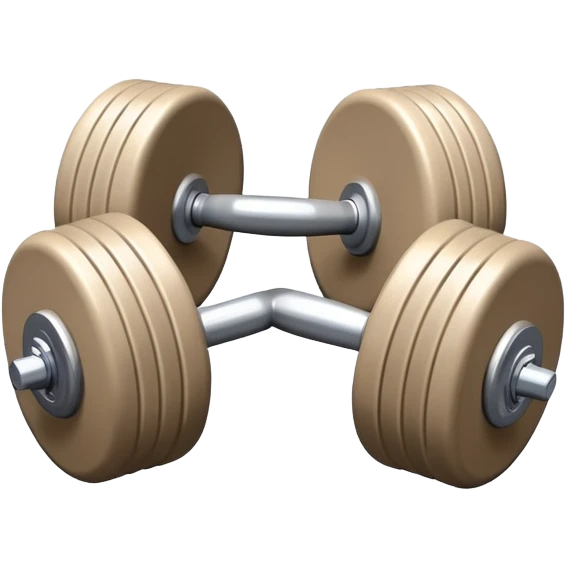 beige dumbbell, fitness equipment emoji