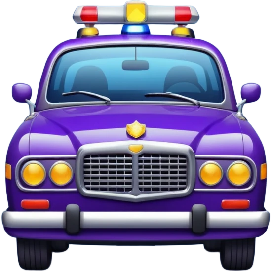 Car police flashing light in dark purple and dark blue tones. The style is realistic, a little vintage emoji