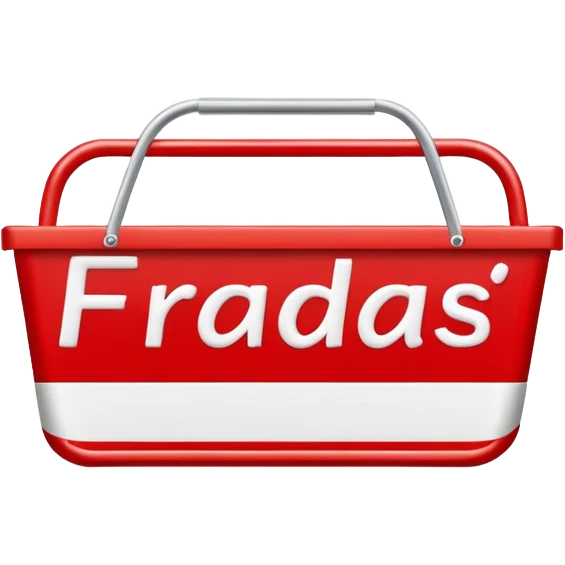 sign supermarket with the word "fraldas"simple red and white supermarket sign, with the word "fraldas" emoji