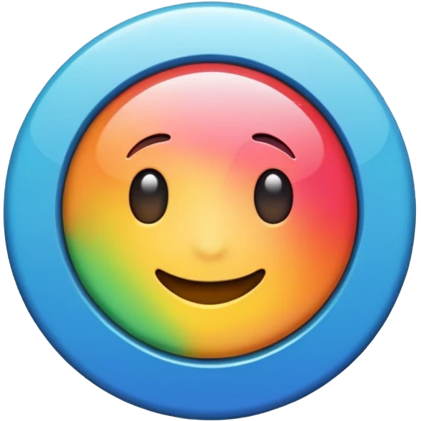 a colourful button not 3d or shading only 1 button no smily face emoji
