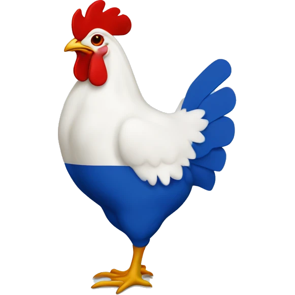 chicken flag french blue white red emoji