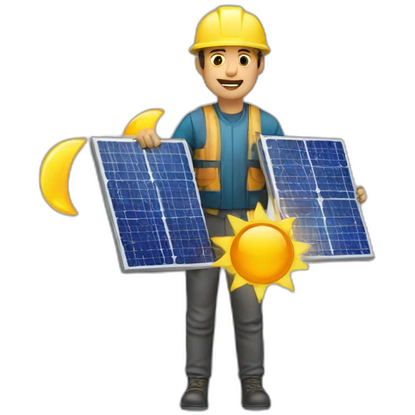 a man with an Solar modul emoji