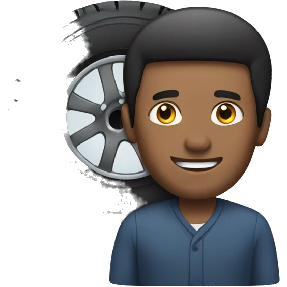 A man selling tire emoji