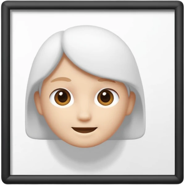 A 3D cartoon blank poster hanging on a wall, smooth white surface, soft shadow, clean background, realistic Memoji-style. emoji