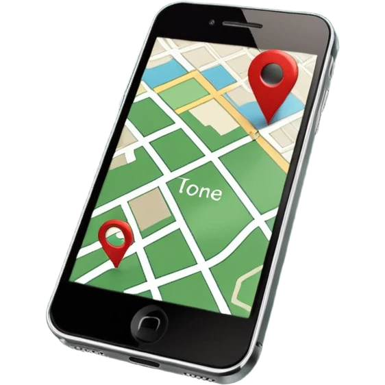 dark green geotag pointing to map on dark green iphone display emoji