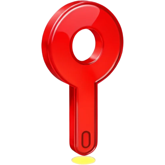 exclamation point, minimalistic 3d red neon glowing transparent emoji