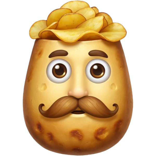 fried potato with mustache emoji