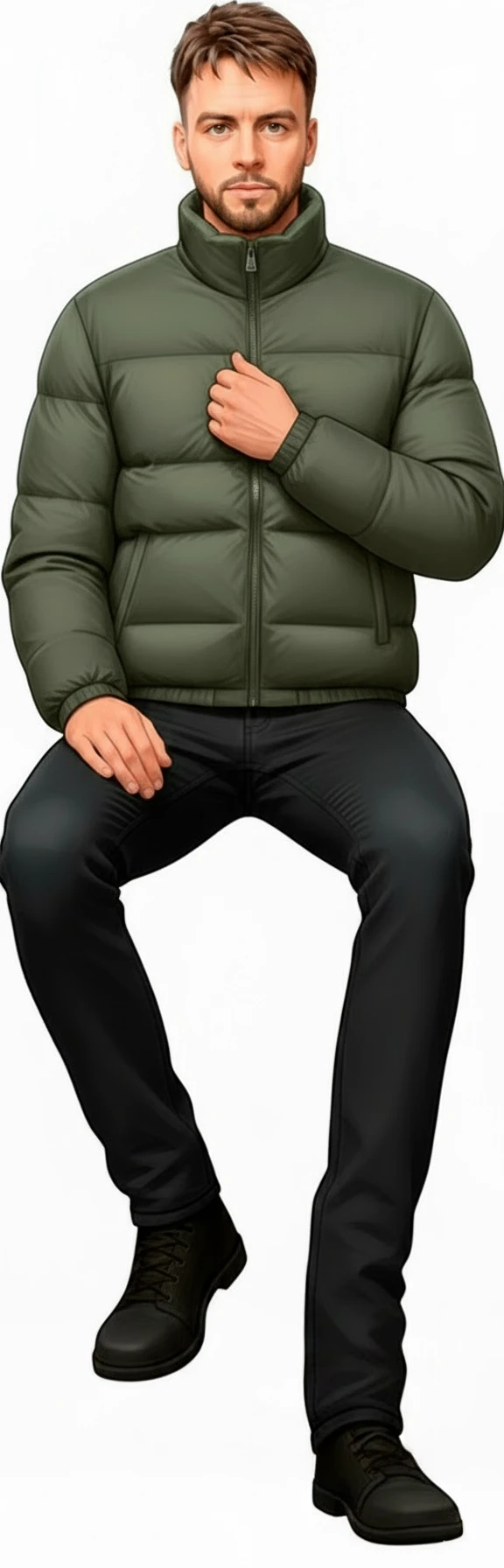 оставь все как есть, только правая рука будет согнута в локте, кисть в районе груди, без фона emoji